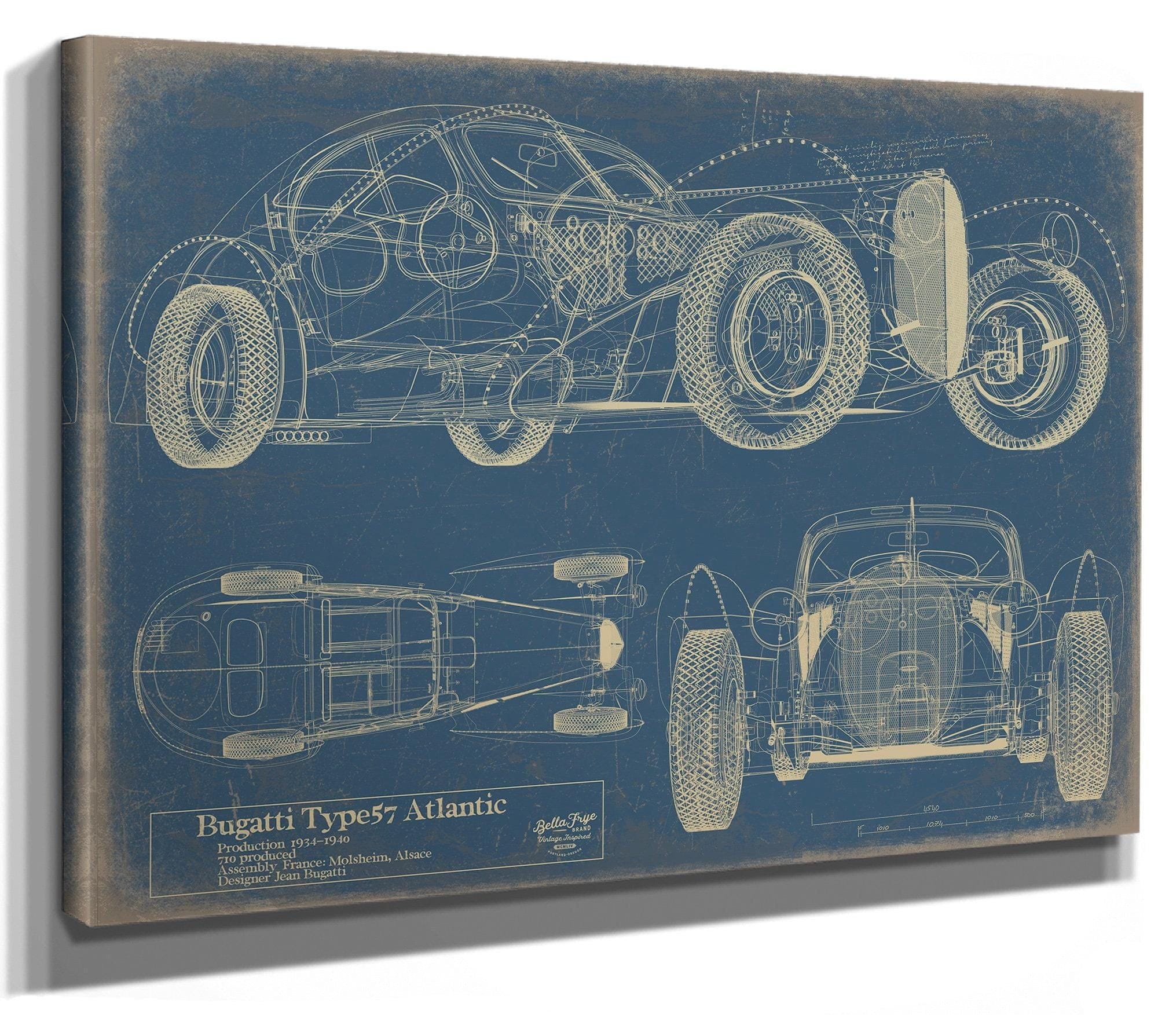 Antique Car Blueprint Art: Vintage Vehicle Patent Print
