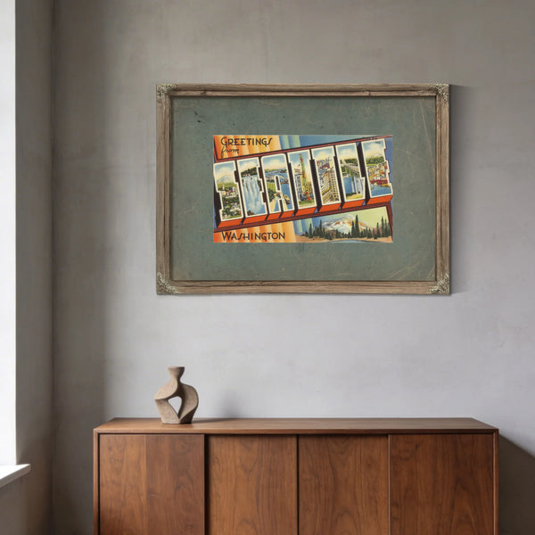 Greetings From Seattle Washington — vintage wall art by Bella Frye
