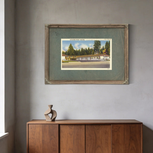 Golden West Motel 10 Miles North Of Seattle On 99 — vintage wall art by Bella Frye