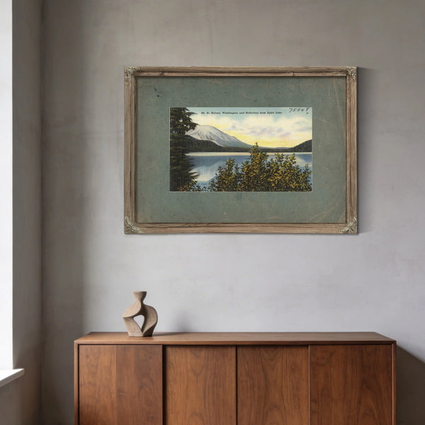 Mt St Helens Washingtonand Reflection From Spirit Lake — vintage wall art by Bella Frye