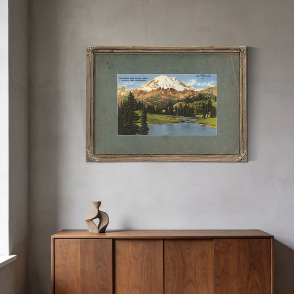Mt Rainier From Tipsoo Lake At Chinook Pass Washington — vintage wall art by Bella Frye