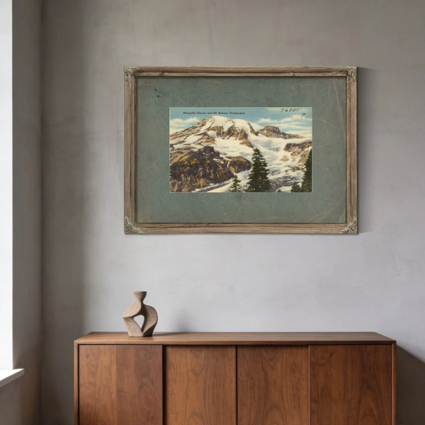 Nisqually Glacier And Mt Rainier Washington — vintage wall art by Bella Frye