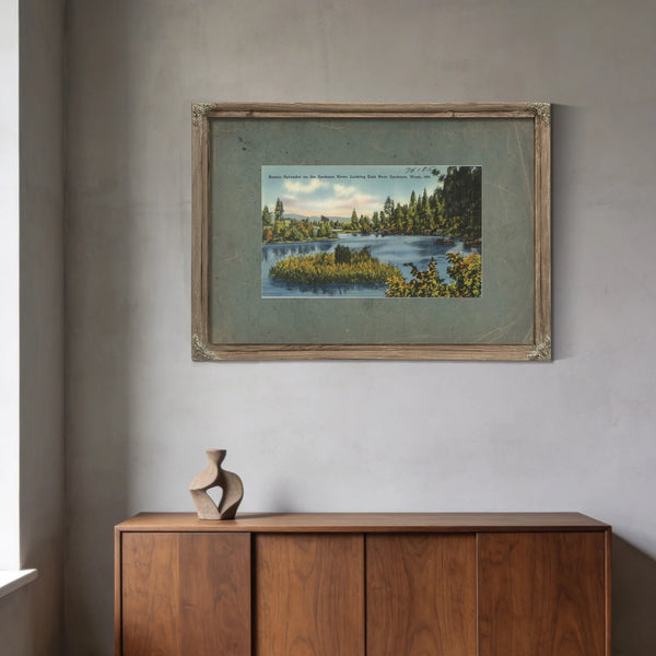 Scenic Splendor On The Spokane River Looking East Near Spokane Wash — vintage wall art by Bella Frye