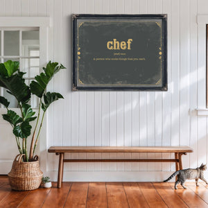 Bella Frye Home & Garden > Decor > Artwork Chef Word Definition Wall Art - Gift for Chef Dictionary Artwork
