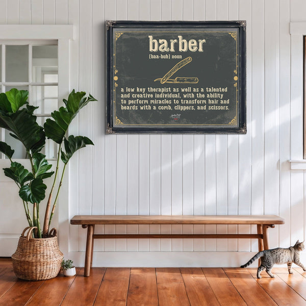 Bella Frye Home & Garden > Decor > Artwork Barber Word Definition Wall Art - Gift for Barber Dictionary Artwork