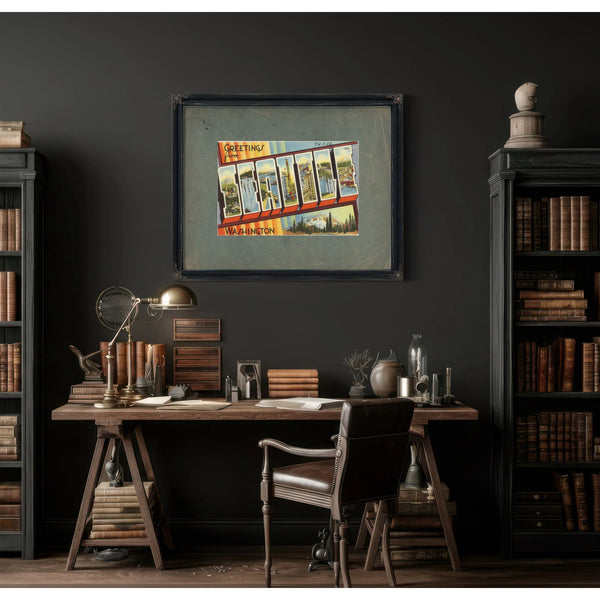 Greetings From Seattle Washington'2 — vintage wall art by Bella Frye