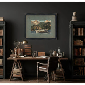 Tourist Steamer On Diablo Lake Skaget Washington — vintage wall art by Bella Frye