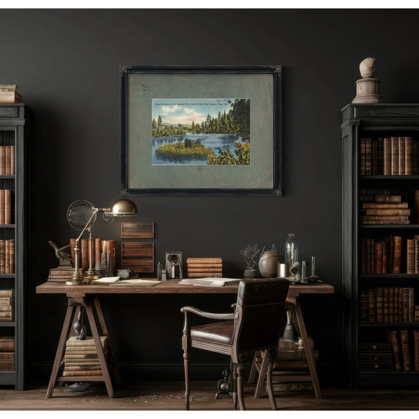Scenic Splendor On The Spokane River Looking East Near Spokane Wash — vintage wall art by Bella Frye