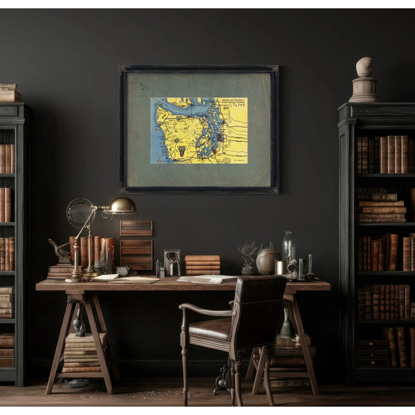 Sportsman And Tourist Map Of Olympic Peninsula Washington — vintage wall art by Bella Frye