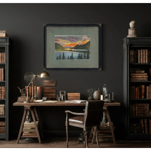 Sunset On The Columbia River Washington — vintage wall art by Bella Frye