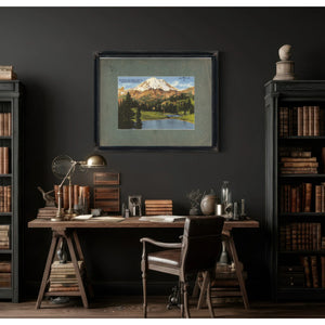 Mt Rainier From Tipsoo Lake At Chinook Pass Washington — vintage wall art by Bella Frye