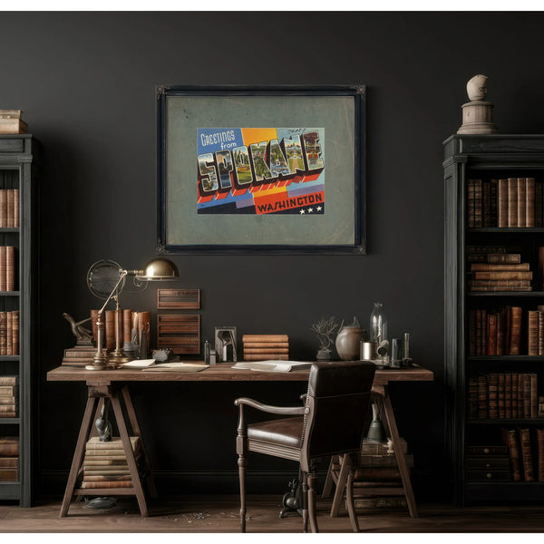 Greetings From Spokane Washington — vintage wall art by Bella Frye