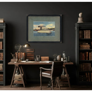 M F Kalakala Leaving Bremerton Wash — vintage wall art by Bella Frye
