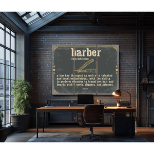 Bella Frye Home & Garden > Decor > Artwork Barber Word Definition Wall Art - Gift for Barber Dictionary Artwork