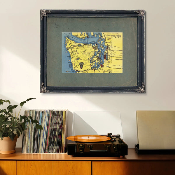 Sportsman And Tourist Map Of Olympic Peninsula Washington — vintage wall art by Bella Frye