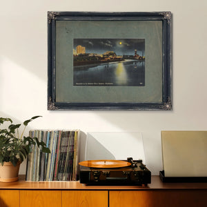 Moonlight On The Spokane River Spokane Washington — vintage wall art by Bella Frye