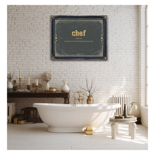 Bella Frye Home & Garden > Decor > Artwork Chef Word Definition Wall Art - Gift for Chef Dictionary Artwork