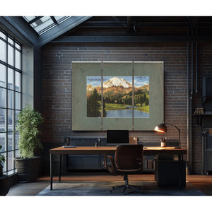 Mt Rainier From Tipsoo Lake At Chinook Pass Washington — vintage wall art by Bella Frye