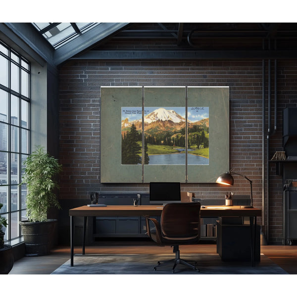 Mt Rainier From Tipsoo Lake At Chinook Pass Washington — vintage wall art by Bella Frye