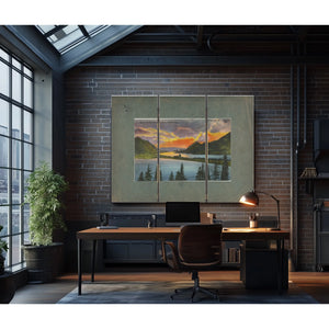 Sunset On The Columbia River Washington — vintage wall art by Bella Frye