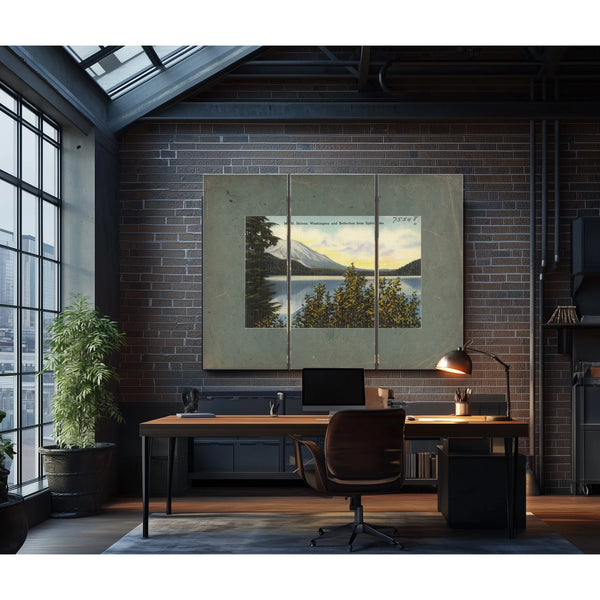 Mt St Helens Washingtonand Reflection From Spirit Lake — vintage wall art by Bella Frye