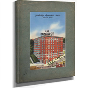 Cambridge Apartment Hotel Seattle Washington, canvas wrap — vintage framed wall art by Bella Frye