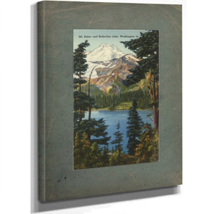 Mt Baker And Reflection Lake Washington, canvas wrap — vintage framed wall art by Bella Frye