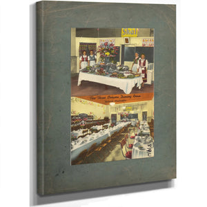The Three Crowns Dining Room Spokane Washington, canvas wrap — vintage framed wall art by Bella Frye
