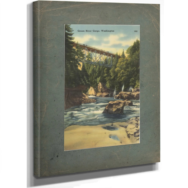 Green River Gorge Washington, canvas wrap — vintage framed wall art by Bella Frye