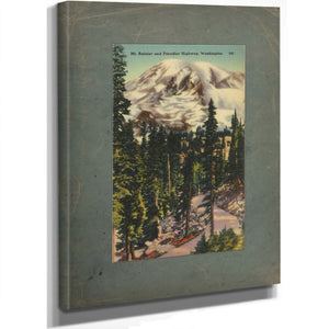 Mt Rainier And Paradise Highway Washington, canvas wrap — vintage framed wall art by Bella Frye