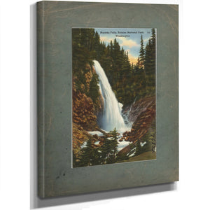 Narada Falls Rainier National Park Washington, canvas wrap — vintage framed wall art by Bella Frye