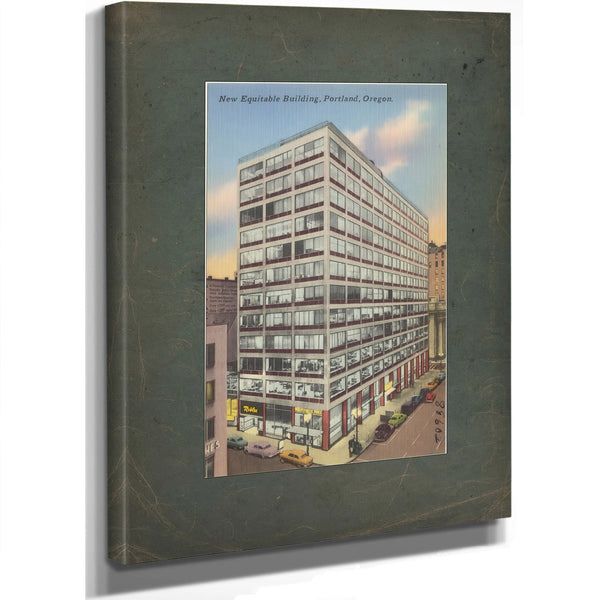 New Equitable Building Portland Oregon, canvas wrap — vintage framed wall art by Bella Frye