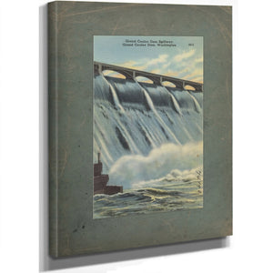 Grand Coulee Dam Spillway Grand Coulee Dam Washington, canvas wrap — vintage framed wall art by Bella Frye