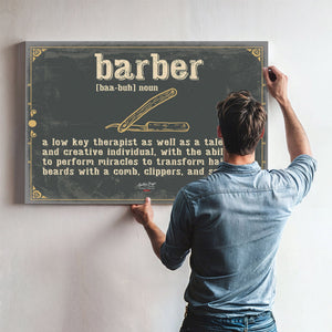 Bella Frye Home & Garden > Decor > Artwork Barber Word Definition Wall Art - Gift for Barber Dictionary Artwork