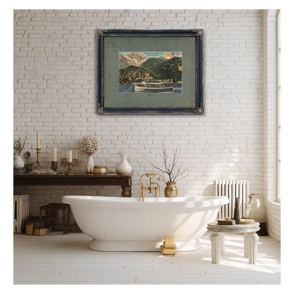 Tourist Steamer On Diablo Lake Skaget Washington — vintage wall art by Bella Frye