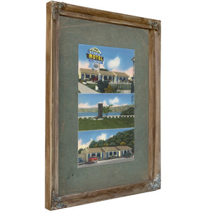 Berg's Scenic Motel, Verdigris frame — vintage framed wall art by Bella Frye