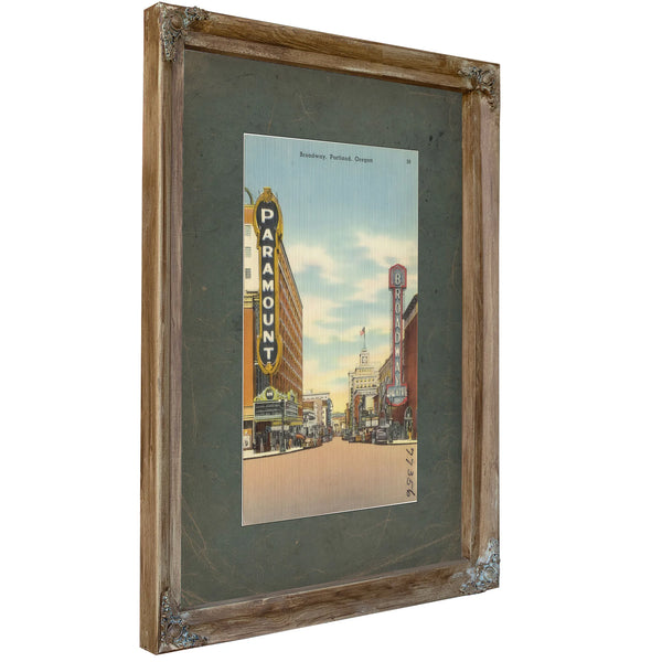 Broadway Portland Oregon, Verdigris frame — vintage framed wall art by Bella Frye