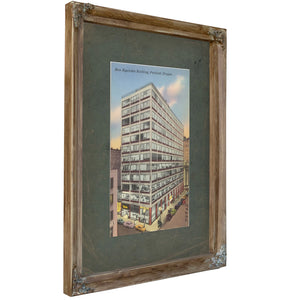 New Equitable Building Portland Oregon, Verdigris frame — vintage framed wall art by Bella Frye