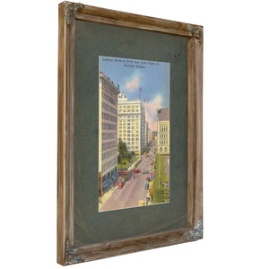 Looking North On Fifth Ave From Taylor St Portland Oregon, Verdigris frame — vintage framed wall art by Bella Frye