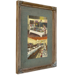 The Three Crowns Dining Room Spokane Washington, Verdigris frame — vintage framed wall art by Bella Frye