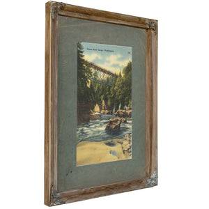 Green River Gorge Washington, Verdigris frame — vintage framed wall art by Bella Frye