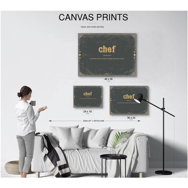 Bella Frye Home & Garden > Decor > Artwork Chef Word Definition Wall Art - Gift for Chef Dictionary Artwork
