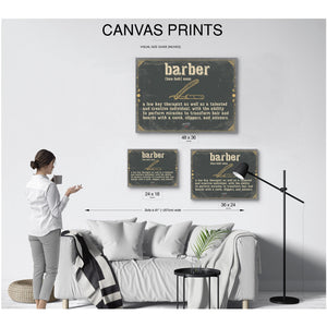 Bella Frye Home & Garden > Decor > Artwork Barber Word Definition Wall Art - Gift for Barber Dictionary Artwork