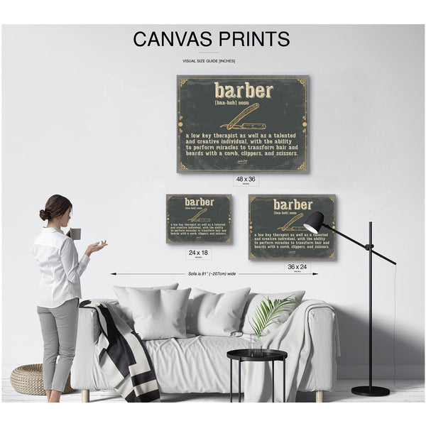 Bella Frye Home & Garden > Decor > Artwork Barber Word Definition Wall Art - Gift for Barber Dictionary Artwork