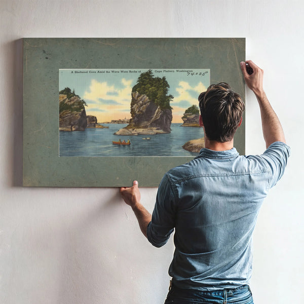 A Sheltered Cove Amid The Wave Worn Rock Of Cape Flattery Washington — vintage wall art by Bella Frye