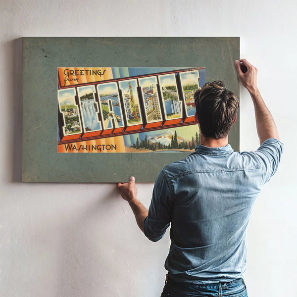 Greetings From Seattle Washington — vintage wall art by Bella Frye