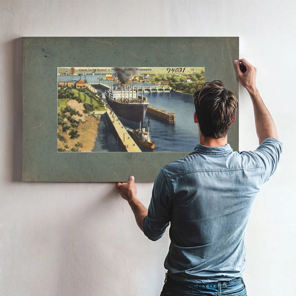 Canal Locks Second To Panama Seattle Washington — vintage wall art by Bella Frye