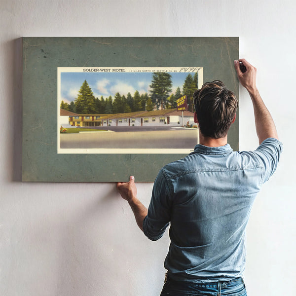 Golden West Motel 10 Miles North Of Seattle On 99 — vintage wall art by Bella Frye