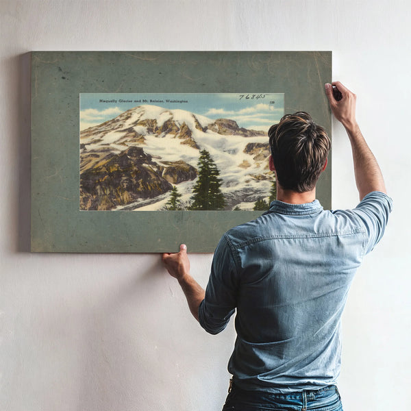Nisqually Glacier And Mt Rainier Washington — vintage wall art by Bella Frye