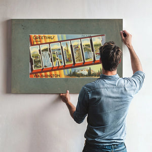 Greetings From Seattle Washington'2 — vintage wall art by Bella Frye